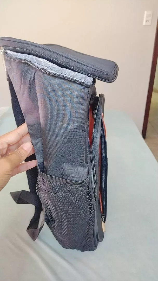 Foto de Carlos H. com a mochila térmica cooler 23L